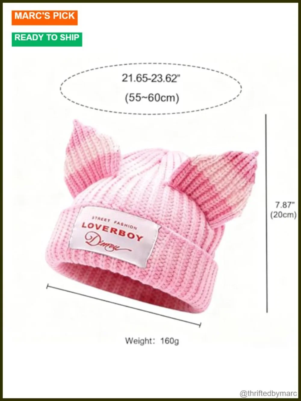 Crochet Cat Ear Beanie Hat - Y2K Soft Slouchy Knit